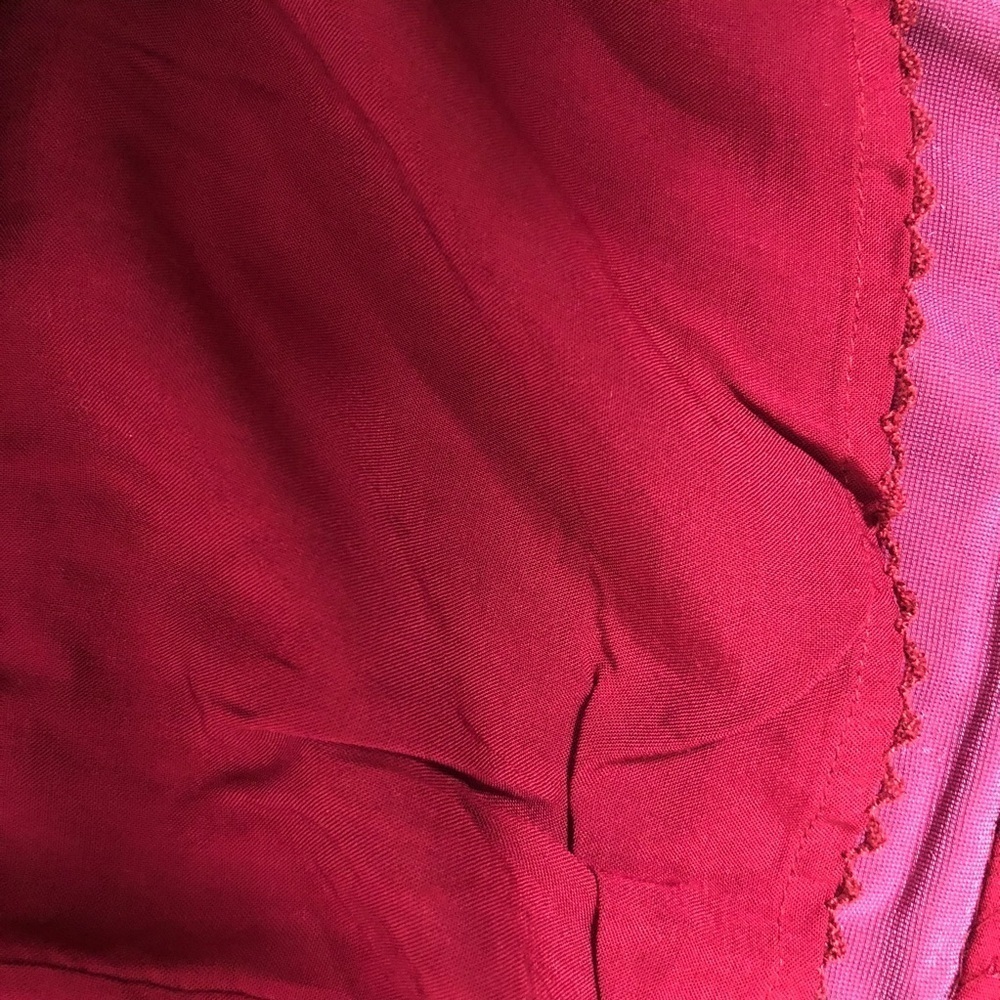 💙 8 💙 NWT Anthro Skirt Velvet Mini Ruched Slit Asymmetrical Raspberry - Picture 7 of 13